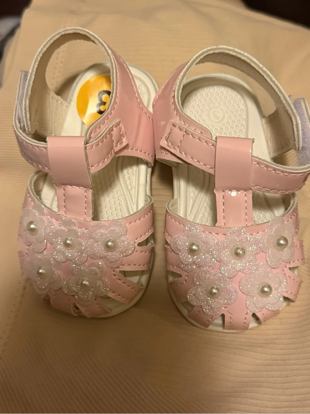 Toddler Pink Flower Pearl Sandals - Kids Shoes